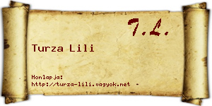 Turza Lili névjegykártya